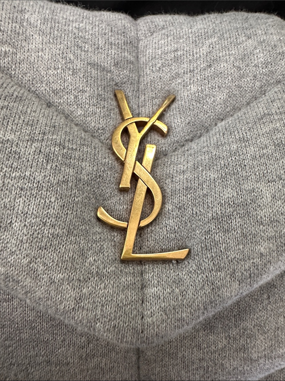 Saint Laurent LouLou Light Grey Quilted Crossbody with Gold YSL Emblem - Picture 3 of 12